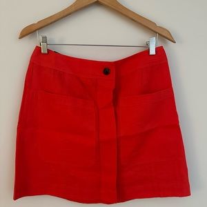 Banana Republic Linen Skirt, Red Orange 12, NWT